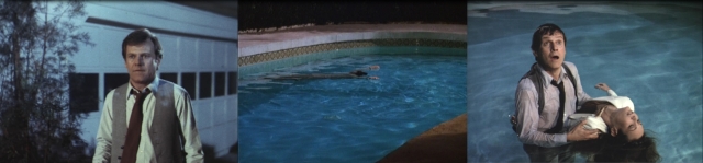 Cliff arrives at Southfork, sees a body floating in the pool, jumping in he turns it over and discovers it's Kristin.
