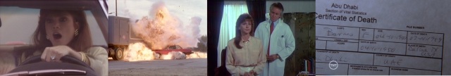Pam sees the oil tanker too late. Her car is engulfed in flames. Post plastic surgery Pam reveals she is dying. Pam's death certificate is found 24 years later. 
