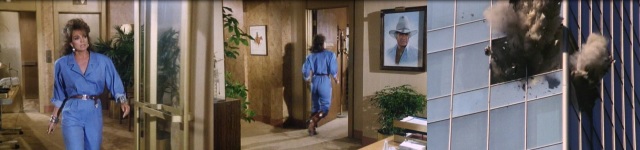Sue Ellen arrives at Ewing Oil looking for JR. She rushes into his office...the bomb explodes, killing her?